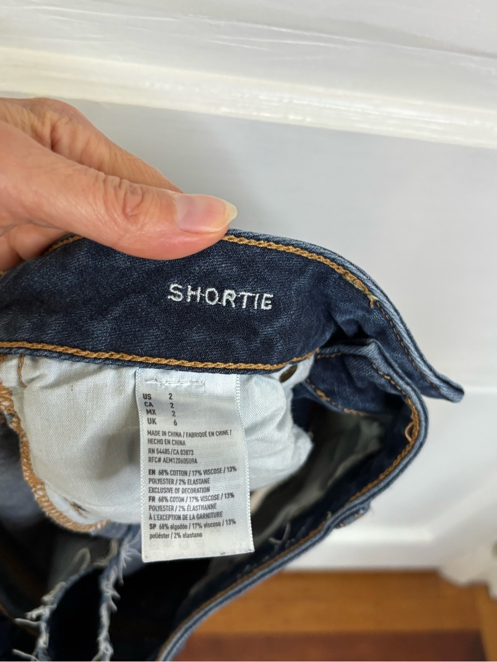 American Eagle Outfitters Dark Wash Shortie Jean Shorts - Picture 7 of 10